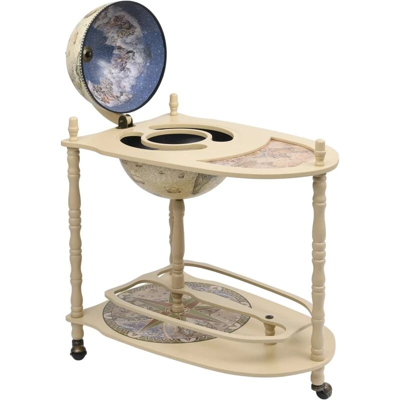 Image of VIDAXL Freestanding Globe Bar Wind Stand Eucalyptus Wood Green vidaXL 8720286014325