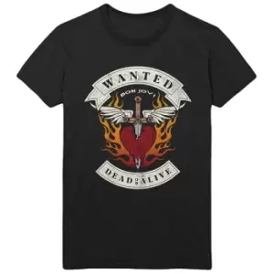 Image of Bon Jovi - Wanted Flames Unisex XX-Large T-Shirt - Black