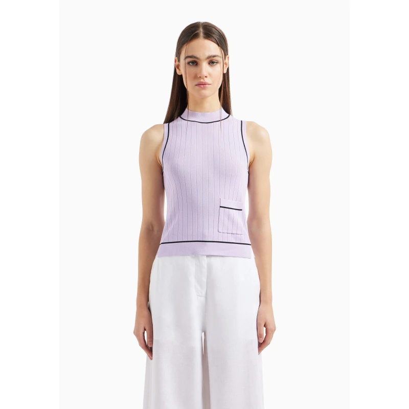 Image of Armani Exchange Womens Knitted Sweater Vest Lilac 1354 female 8 (XS)