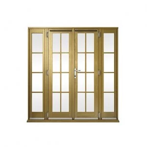 Image of Wickes Albery Georgian Bar Solid Oak Laminate French Doors 7ft with 2 Side Lites 300mm