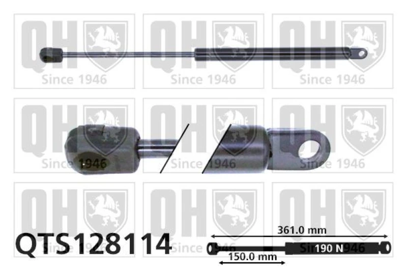 Image of QUINTON HAZELL Tailgate strut QUINTON HAZELL QTS128114