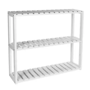 image of 3 Tier Bamboo Shelves - White M&amp;W