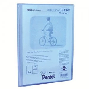 image of Pentel Recycology A4 Display Book Clear 20Pockets BL PK20