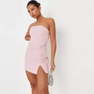 Missguided Petite Chain Detail Bandeau Mini Dress - Pink