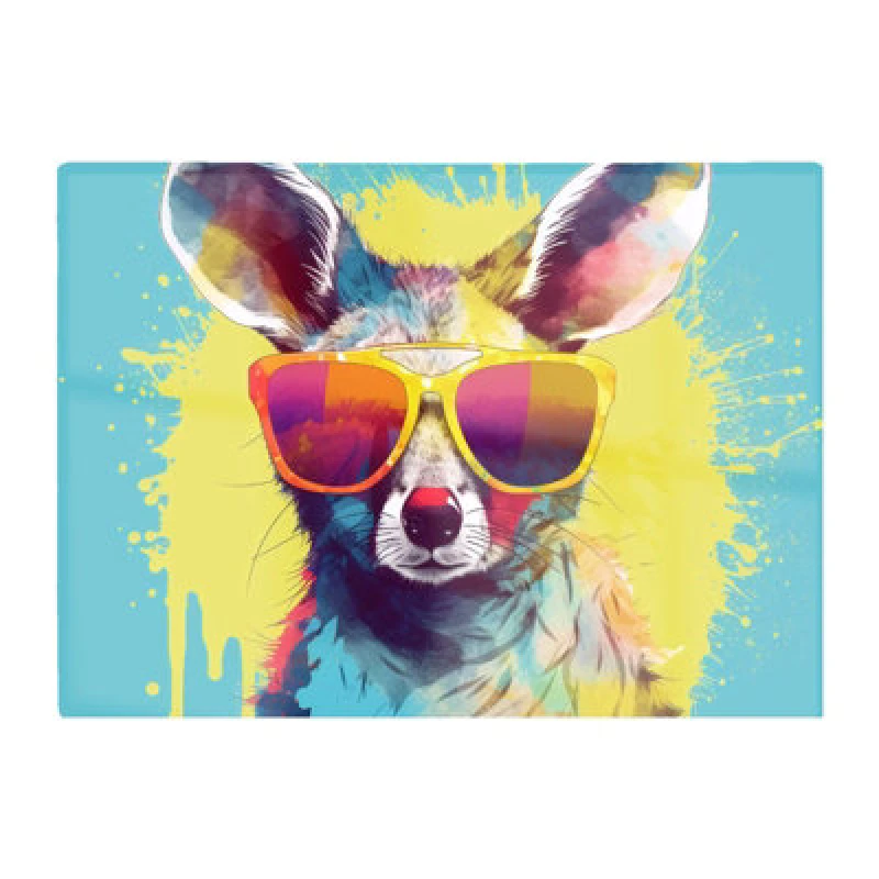 Image of Warren Reed Designer Splashart Wallaby In Glasses Chopping Board