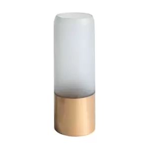 Image of Gallery Interiors Fairview White Gold Vase / Small