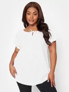 Image of Yours Sb Gypsy Top White Dobby, Black, Size 16, Women