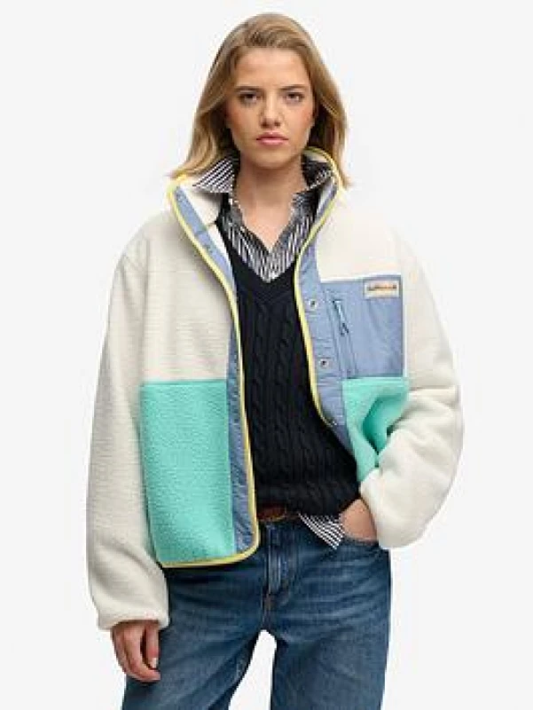 Image of Superdry Womens fleece Superdry Colour Block Blanc Female M