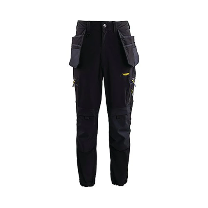 Image of Trojan Trojan Tech Mens Black Cargo Trousers with Holster Pockets S 18L5503