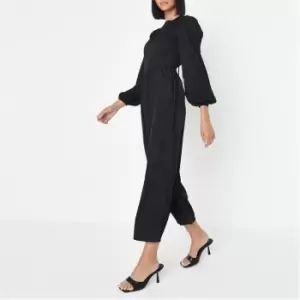 Image of Missguided Back Long Sleeve Jumpsuit - Black