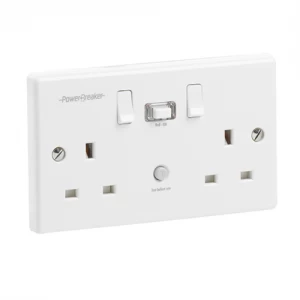 image of Greenbrook 2 Gang Switched Passive RCD Plug Socket