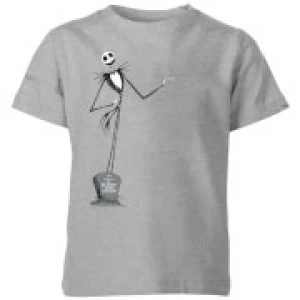 image of The Nightmare Before Christmas Jack Skellington Full Body Kids T-Shirt - Grey - 11-12 Years