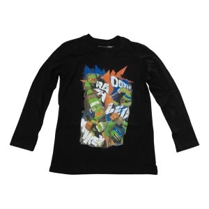 image of Teenage Mutant Ninja Turtles - Donnie, Raph, Leo and Mikey Long Sleeved T-Shirt Boys 10-12 years (black)