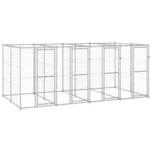 image of Vidaxl Outdoor Dog Kennel Galvanised Steel 9.68 M