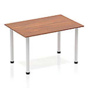 Image of Impulse Straight Table 1200 Walnut Post Leg Silver