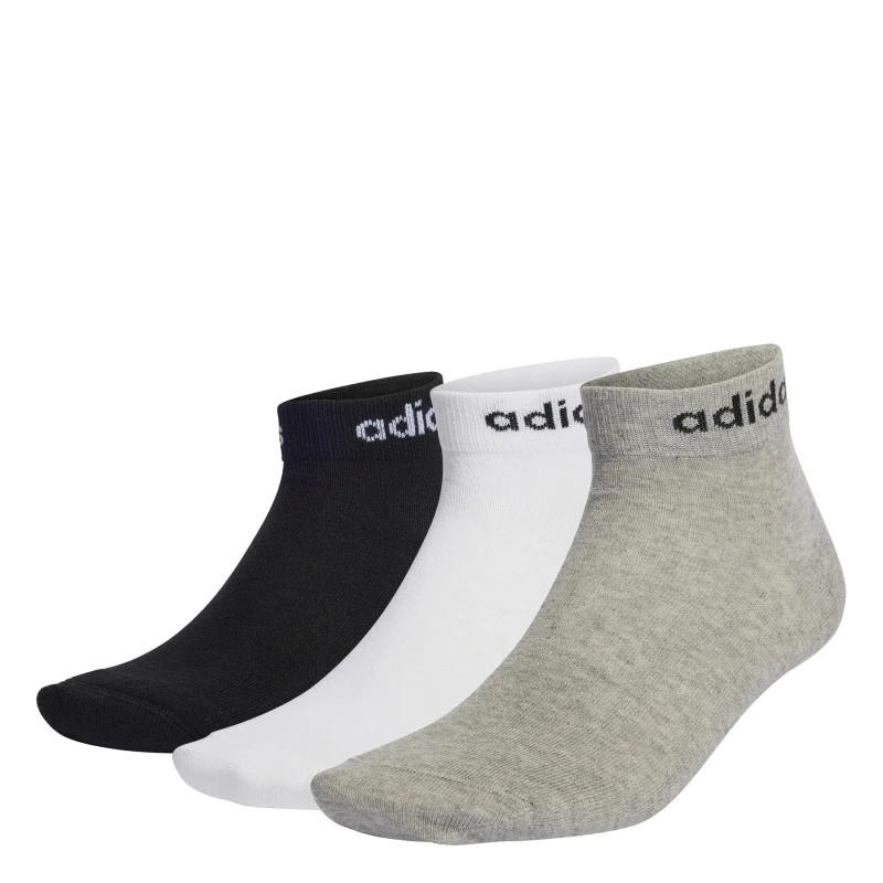 Image of adidas T Lin Ankle 3p Trainer Sock Womens Trainer Socks 6.5 - 8 Multi 43348599050