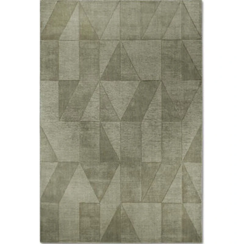 Image of The Rugs Villeroy & Boch 1906 Wool Rug Ursule Handwoven High Low Pile In Green