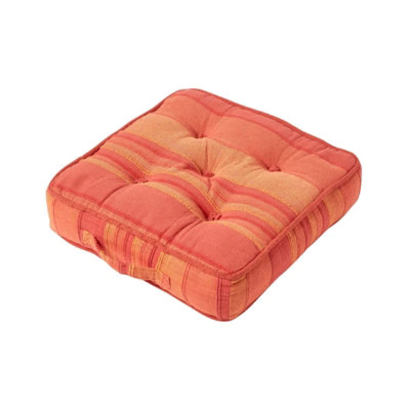 Image of Homescapes Morocco Striped Cotton Floor Cushion Orange