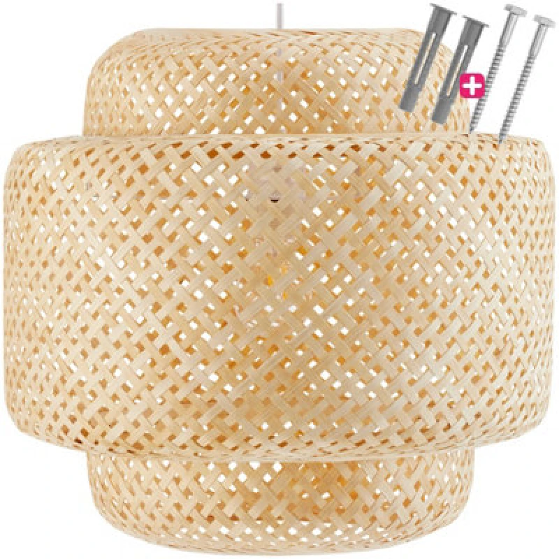 Image of Charnwood Ceiling Light Lignea Lux - Made Of Bamboo, In Boho Style, 40W 40 X 39cm - Brown