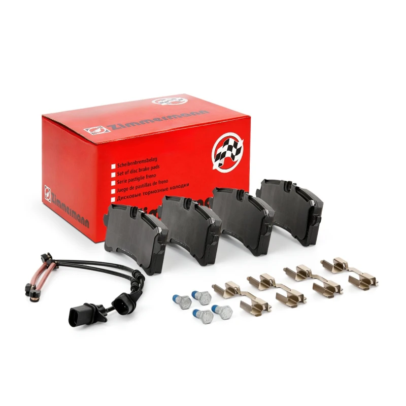 Image of ZIMMERMANN 24643.170.2 Brake pad set Rear Axle, incl. wear warning contact, Photo corresponds to scope of supply, with bolts/screws Brake Pad Set,dis