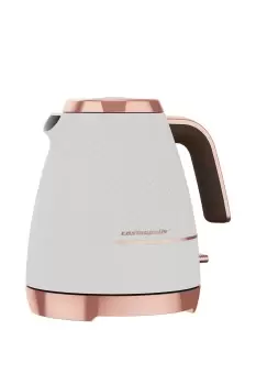 image of 'Cosmopolis' Retro 1.7 Litre Kettle White & Rose Gold