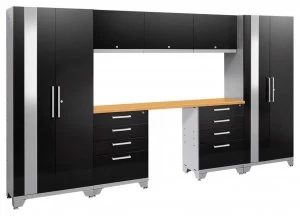 Image of Performance 2.0 Black 8 piece Garage Set 8 Drawers
