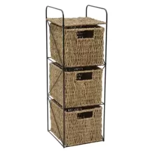 Jvl Seagrass 3 Drawer Storage Tower