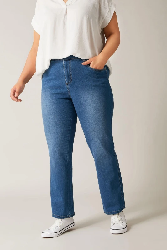 Image of Evans Straight Leg Jeans Blue female