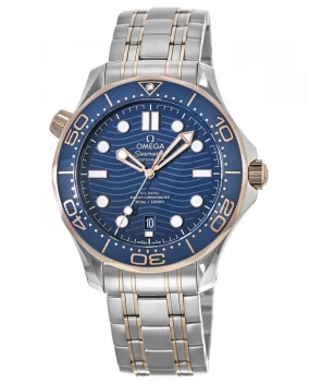 Image of Omega Seamaster Diver 300m Co-Axial Master Chronometer 42mm Blue Dial Gold & Steel Mens Watch 210.20.42.20.03.002 210.20.42.20.03.002