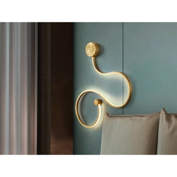 Image of Schuller Lighting - Schuller Grafos - Integrated LED Wall Light, Gold Leaf