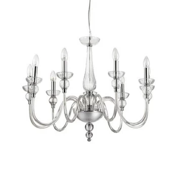Image of Doge 9 Light Chandelier Clear Glass, E14