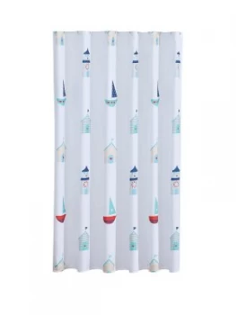 image of Aqualona Beach Hut Shower Curtain