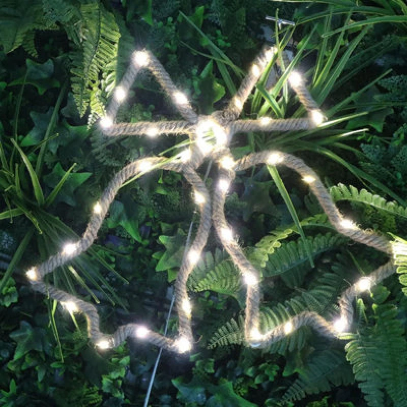 Image of Shatchi Christmas Bells Silhouette LED Hemp Rope Lights Xmas Decoration Battery Operated Holiday Garden Home Wall Room Hanging Dec Brown