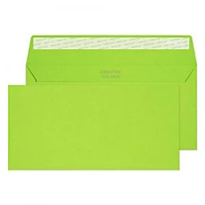Image of Creative Bright Coloured Envelopes DL+ Peel & Seal 114 x 229mm Plain 120 gsm Lime Green Pack of 500
