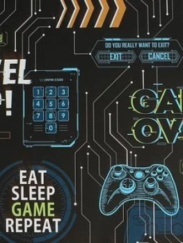 Image of Fresco Game Over Black and Multi Wallpaper