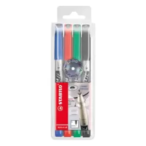 Image of Stabilo 166/4 Write4all Assorted Wallet of 4 Superfine Pens