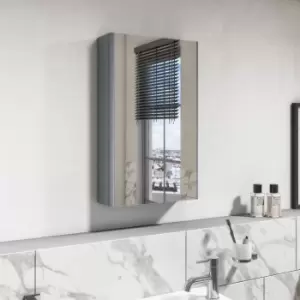 image of Light Grey Mirrored Wall Bathroom Cabinet 400 x 650mm - Pendle