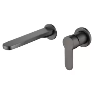 Image of Wall Mounted Grey Basin Mixer Tap - Zorah
