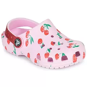 image of Crocs CLASSIC FOOD PRINT CLOG K Girls Childrens Clogs (Shoes) in Pink - Sizes 11 kid,13 kid,1 kid,3 kid,8 toddler,9 toddler,10 kid,12 kid,2 kid,6 todd