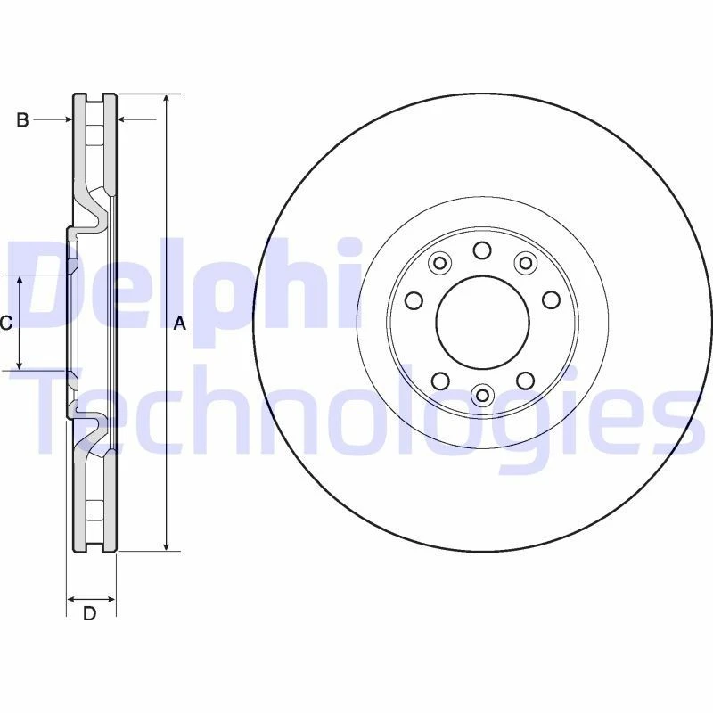 Image of DELPHI Brake disc DELPHI BG4814C