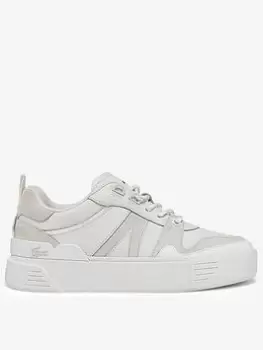 image of Lacoste Womens Lacoste L002 Leather Trainers, White/White, Size 3.5, Women