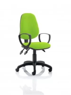 Image of Eclipse III Lever Task Operator Chair Bespoke With Loop Arms In Lime