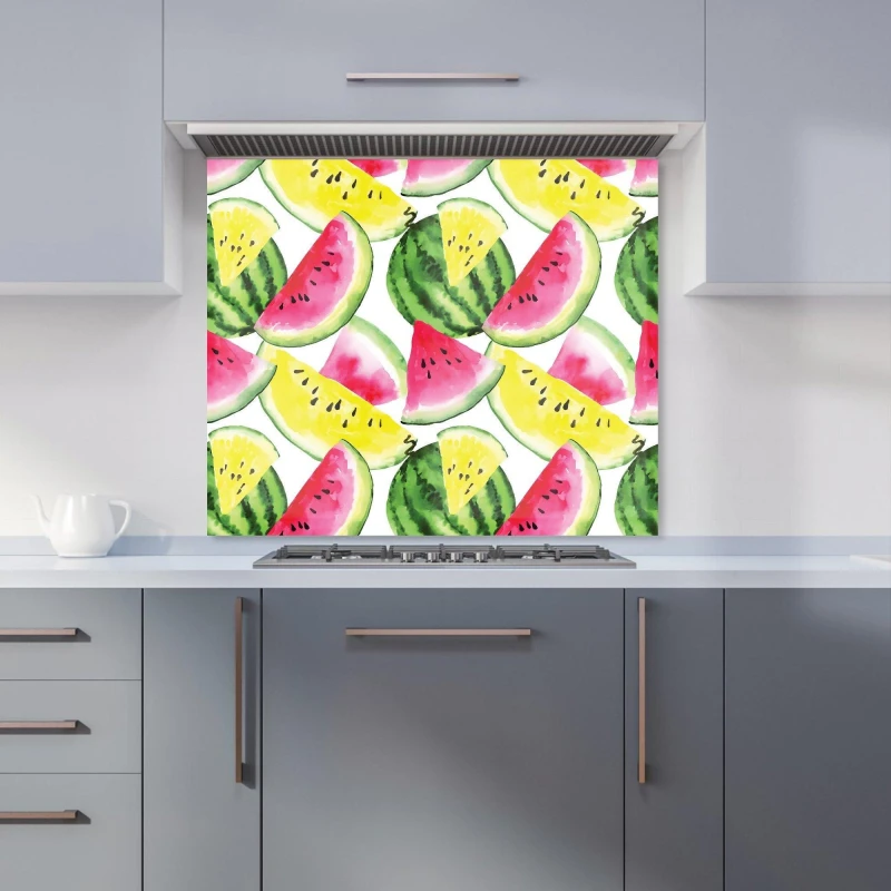 Image of Warren Reed - Designer Colourful Melon Pattern Kitchen Splashback in Yellow Size: 700mm x 650mm Yellow Unisex 700mm x 650mm
