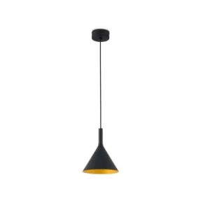 Image of Pam LED Small Dome Ceiling Pendant Light Black, Gold