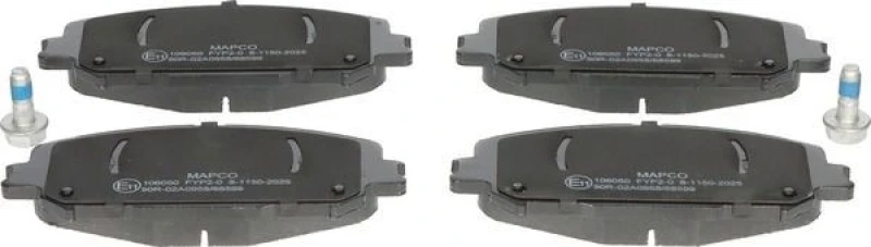 Image of MAPCO 106050 Brake pad set Front Axle, excl. wear warning contact, with brake caliper screws Brake Pad Set,disc brake (402)