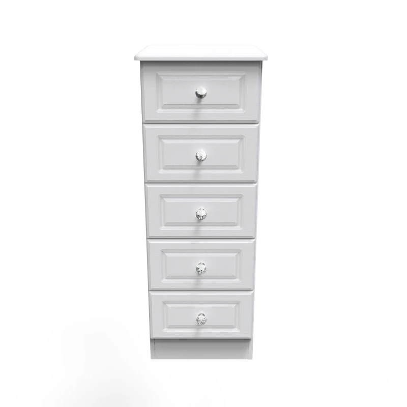 Image of Ready Assembled 2 U Stratford 5 Drawer Tallboy (Ready Assembled) White