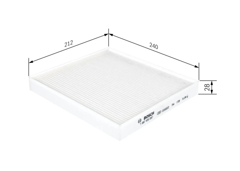 Image of Bosch 1 987 435 087 Pollen filter Particulate Filter Filter,interior air (424)