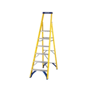 Image of Abru Fibreglass Platform Stepladder 6 Tread Yellow 7170618