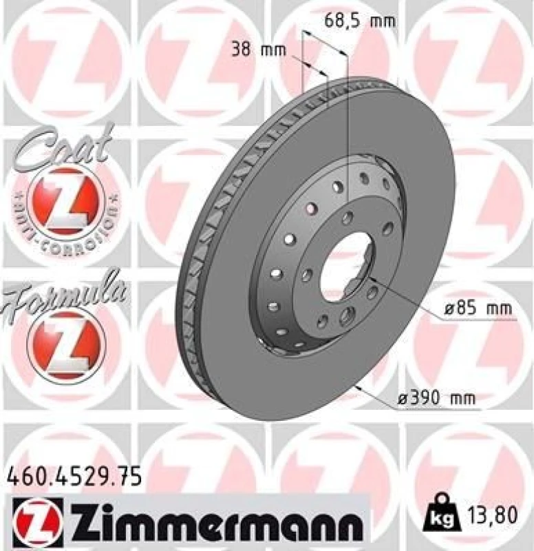 Image of ZIMMERMANN Brake disc ZIMMERMANN 460.4529.75