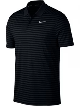 Image of Mens Nike Victory Stripe Polo Black